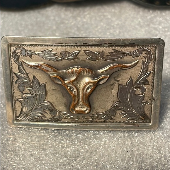 Longhorn BULL belt buckle WESTERN rancher RODEO cowboy Texas Steer UT Austin - Picture 1 of 6